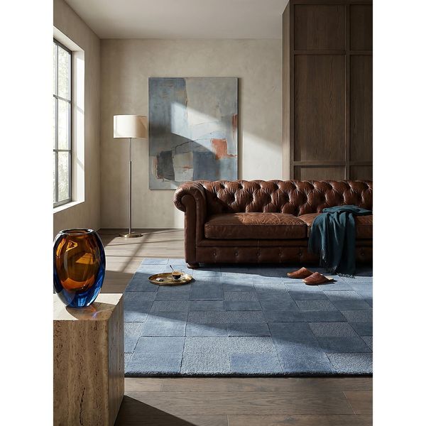 Wollteppich Hoch-Tief Blau 200 X 290 Cm - Deben Kadima Design-image