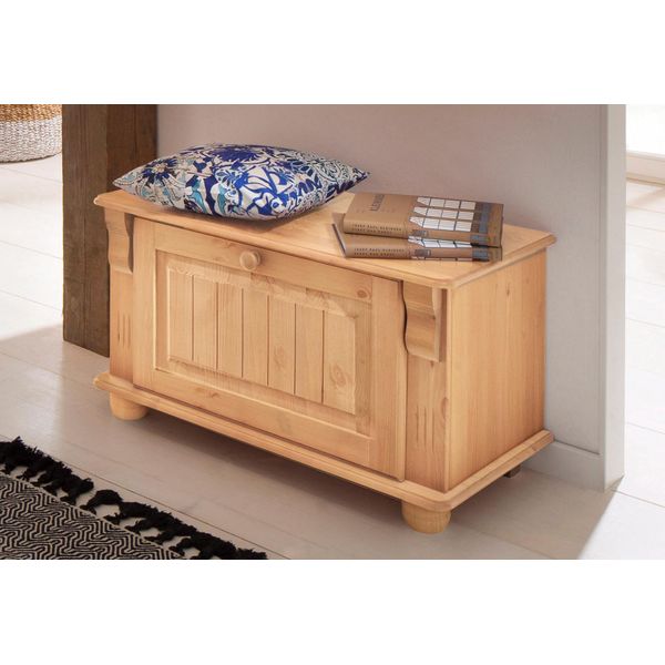 Schuhbank Otto Home "Adele", Beige (Natur), B:80Cm H:45Cm T:40Cm, Massivholz, SitzbäNke, Schuhbank, Breite 80 Cm, SitzhöHe 45 Cm, Aus Massiver Kiefer, Fsc-image