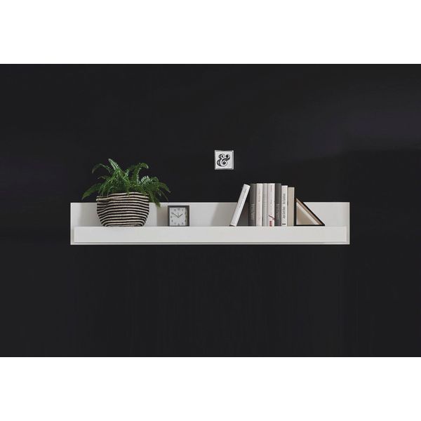 Wandboard Home Affaire "Carat, Modernes Wandregal, Wandhalter Mit Ablagefach, 150 Cm Breit", Weiß (Weiß, Weiß Hochglanz), B:150Cm H:22Cm T:18Cm, Holzwerkstoff, Regale, Wandboard, Vielseitig Einsetzbares HäNgeregal, In Weiß Hochglanz-image