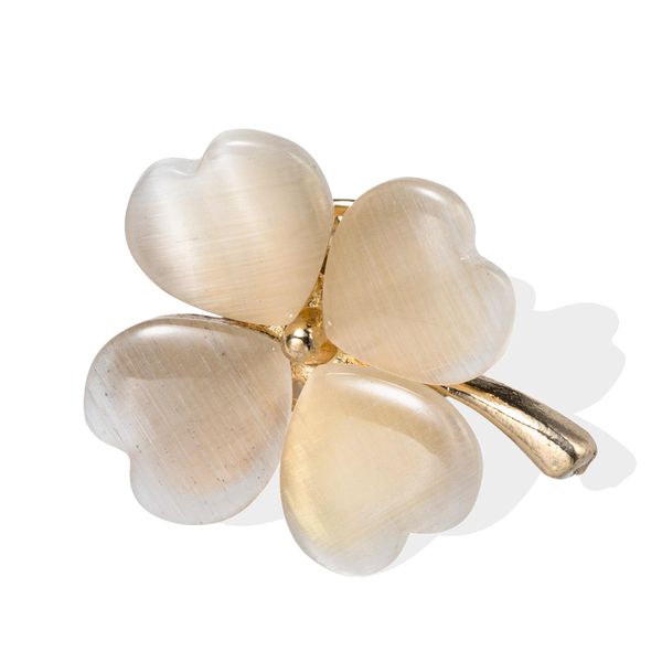 Brosche Firetti "Schmuck Geschenk Messing Ansteckschmuck Blume", Gelbgoldfarben, Perlmuttfarben, Broschen, Damen, Messing, Brosche-image