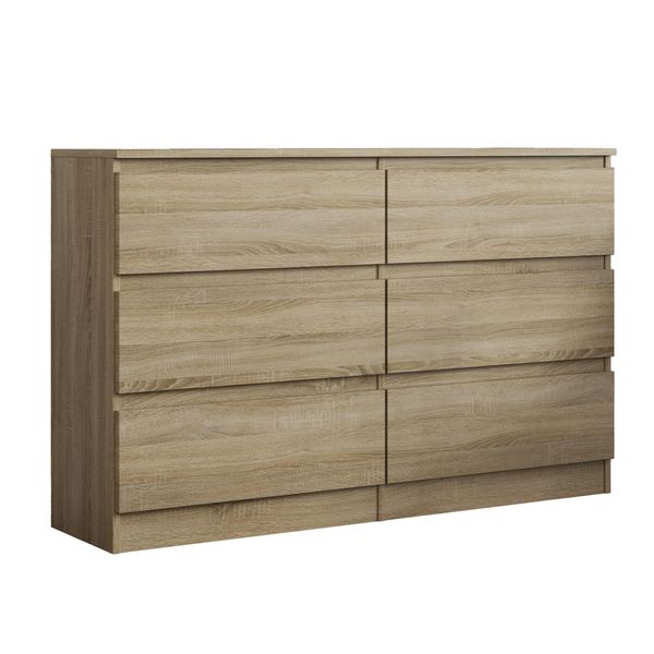 Kommode Allegra 120/77/33 Cm Mit 6 Schubladen Sonoma Eiche-image