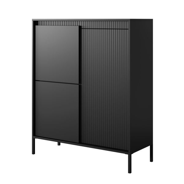 Highboard Sensato 104/123/40 Cm Mit 3 TüRen Schwarz-image