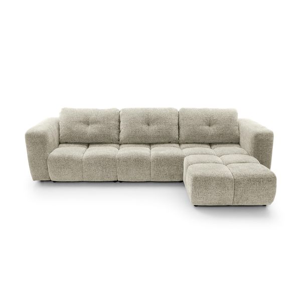 Ecksofa Arte 03 Creme Chenille Mit Schlaffunktion-image