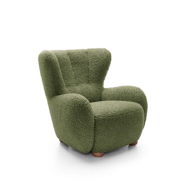 Sessel Mist, Polstersessel Klassisch Loungesessel, Bucle-Stoff GrüN-image
