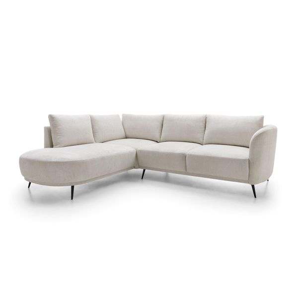 Ecksofa Alpi Creme Chenille Mit Schlaffunktion-image