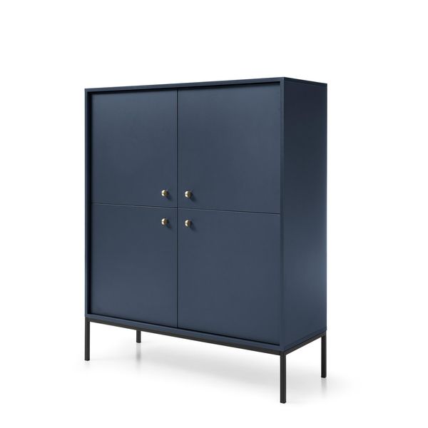 Highboard Mondo 104/125/39 Cm Mit 4 TüRen Blau-image