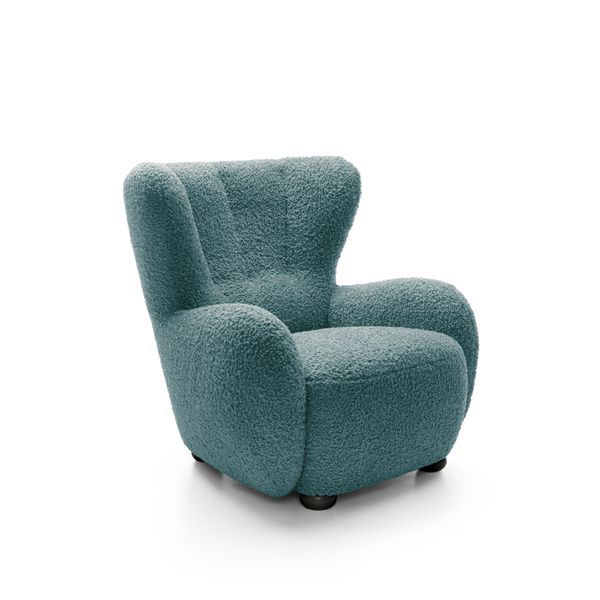 Sessel Mist, Polstersessel Klassisch Loungesessel, Bucle-Stoff Blau-image