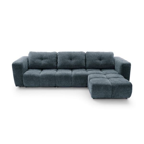 Ecksofa Arte 03 Dunkelblau Chenille Mit Schlaffunktion-image