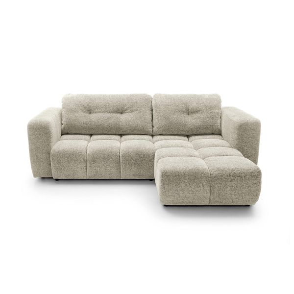 Ecksofa Arte 02 Creme Chenille Mit Schlaffunktion-image