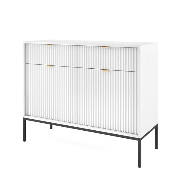 Kommode Stellare 104/83/39 Cm Mit 2 Schubladen 2 TüRen Weiß-image