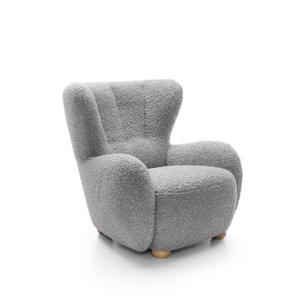 Sessel Mist, Polstersessel Klassisch Loungesessel, Bucle-Stoff Grau-image