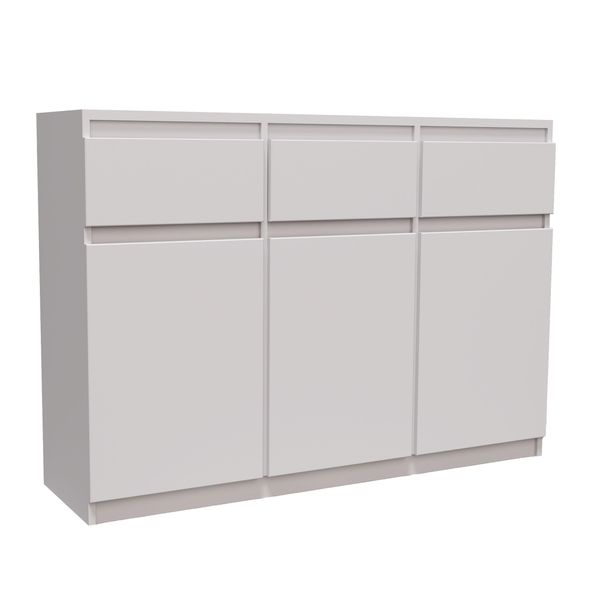 Kommode Meraviglia 120/85/33 Cm Mit 3 Schubladen 3 TüRen Weiß-image