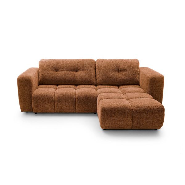 Ecksofa Arte 02 Orange Chenille Mit Schlaffunktion-image