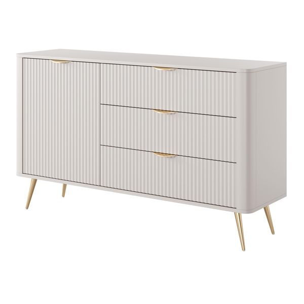 Sideboard Lantana 138/81/38 Cm Mit 3 Schubladen Und 1 TüRen Beige-image