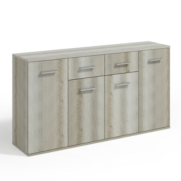 Sideboard Giacomo Iii 160/85/33 Cm Mit 2 Schubladen 4 TüRen Hellgrau-image