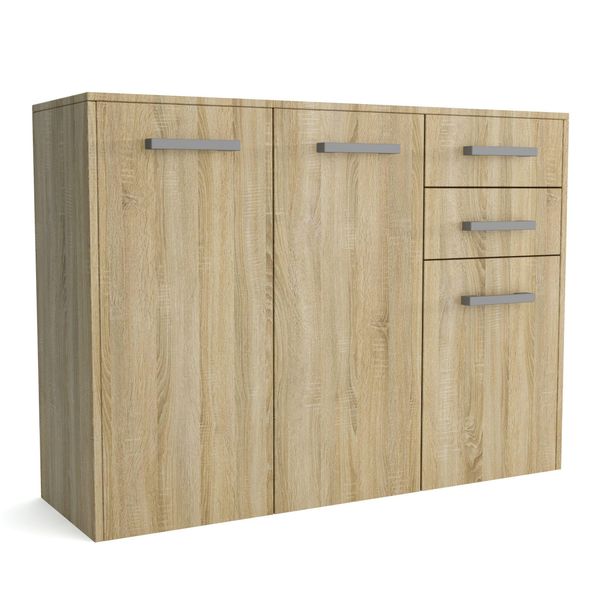 Kommode Scalini 113/82/33 Cm Mit 2 Schubladen 3 TüRen Sonoma Eiche-image