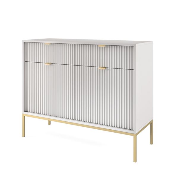 Kommode Stellare 104/83/39 Cm Mit 2 Schubladen 2 TüRen Grau-image