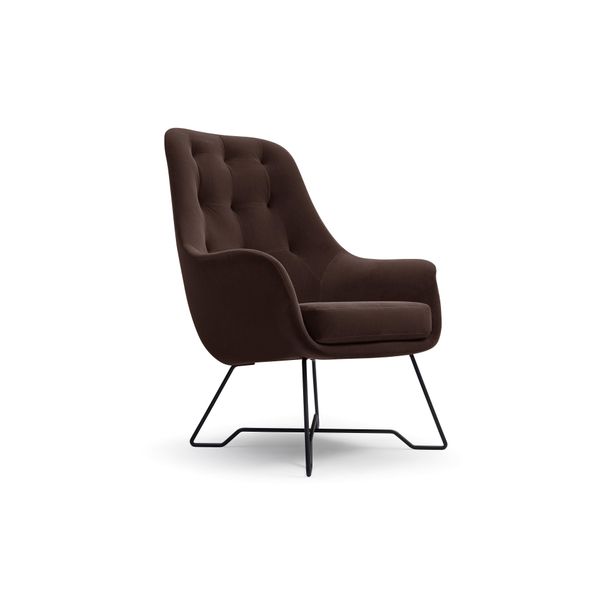 Sessel Seduta, Modern Polstersessel Loungesessel, Velours-Stoff Braun-image