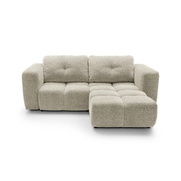 Ecksofa Arte 01 Creme Chenille Mit Schlaffunktion-image