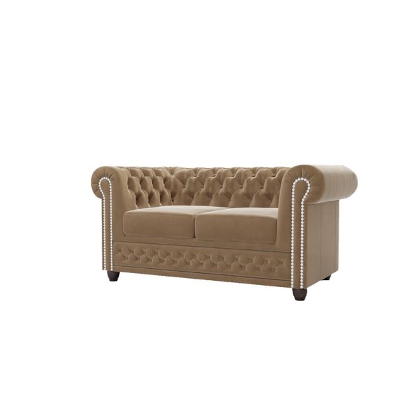 CHESTERFIELD-SOFA 2-Sitzer Nyx Beige Samt-image