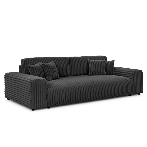 Bigsofa Mollis Dunkelgrau PlüSchcord Mit Schlaffunktion-image