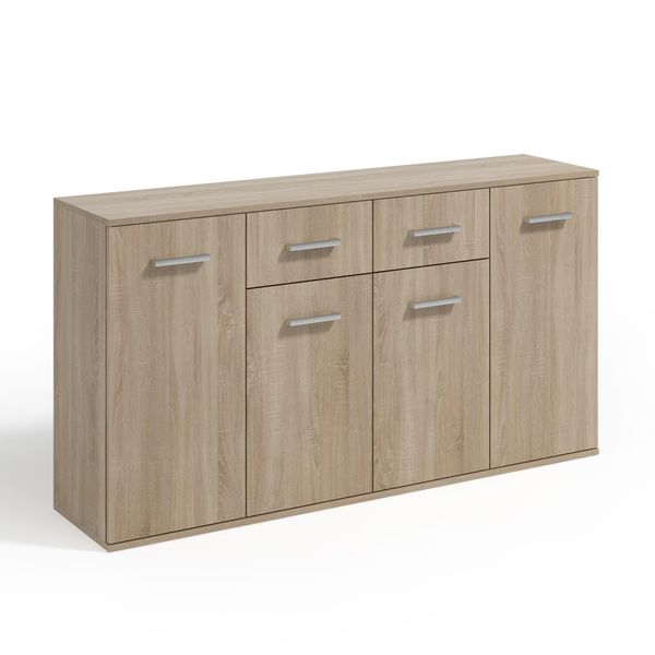 Sideboard Giacomo Iii 160/85/33 Cm Mit 2 Schubladen 4 TüRen Sonoma Eiche-image