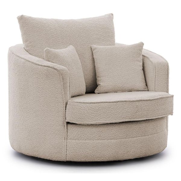 Drehsessel Ted Aus Beige Boucle-Stoff-image