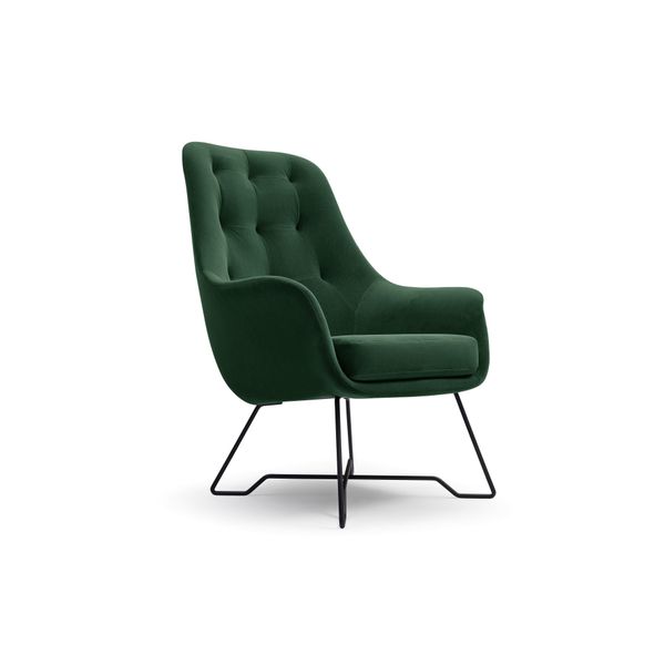 Sessel Seduta, Modern Polstersessel Loungesessel, Velours-Stoff GrüN-image
