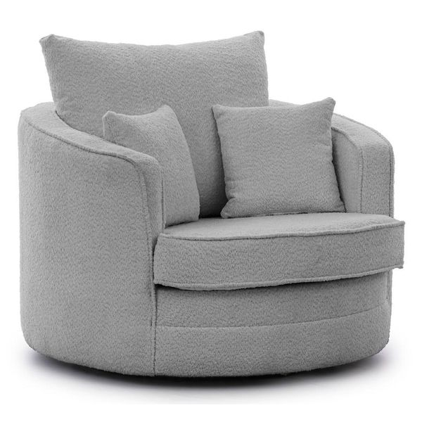 Drehsessel Ted Aus Grau Boucle-Stoff-image