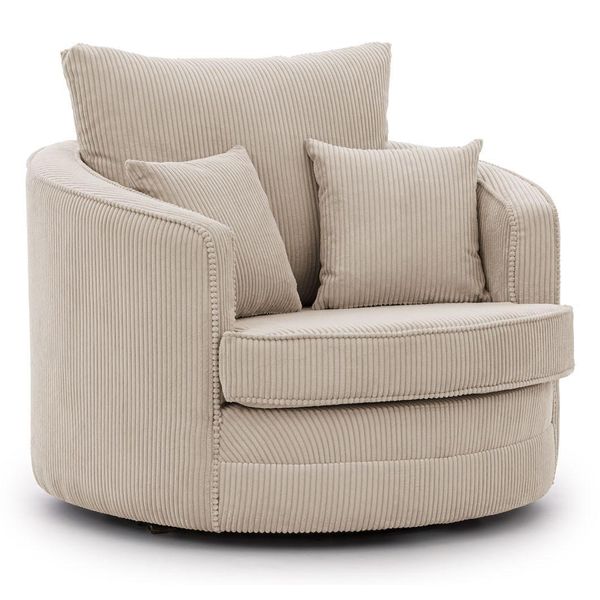 Drehsessel Ted Aus Beige Cord-Stoff-image