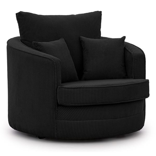 Drehsessel Ted Aus Schwarz Cord-Stoff-image