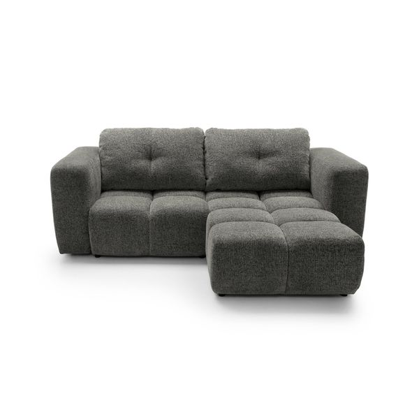 Ecksofa Arte 01 Grau Chenille Mit Schlaffunktion-image