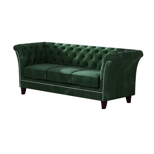 CHESTERFIELD-SOFA 3-Sitzer Fusion GrüN Samt-image