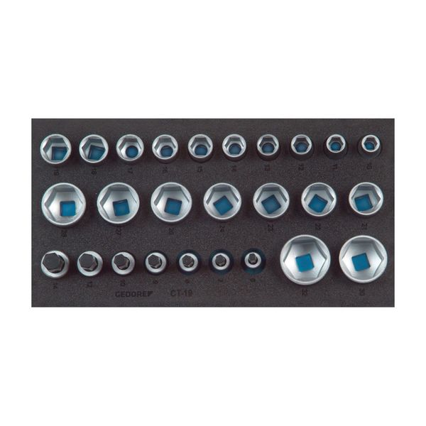 Gedore 1500 CT1-19 Satz SteckschlüSseleinsäTze 1/2", 6-Kant, In Check-Tool-Modul (2308908)-image