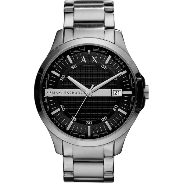 Quarzuhr Armani Exchange, Silber (Silberfarben, Schwarz), Armbanduhren, Herren, Quarzuhr, Armbanduhr, Herrenuhr, Datum, Analog, Edelstahlarmband-image