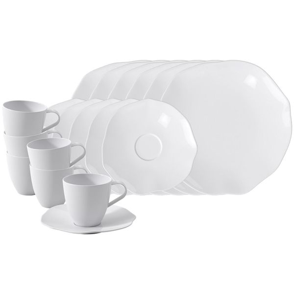 Geschirr-Set Villeroy & Boch "Kaffeeservice Pura 18Er Set Weiß", Weiß, 18, Porzellan, Geschirr-Sets, Geschirr-Set, SpüLmaschinenfest, Mikrowellensicher-image