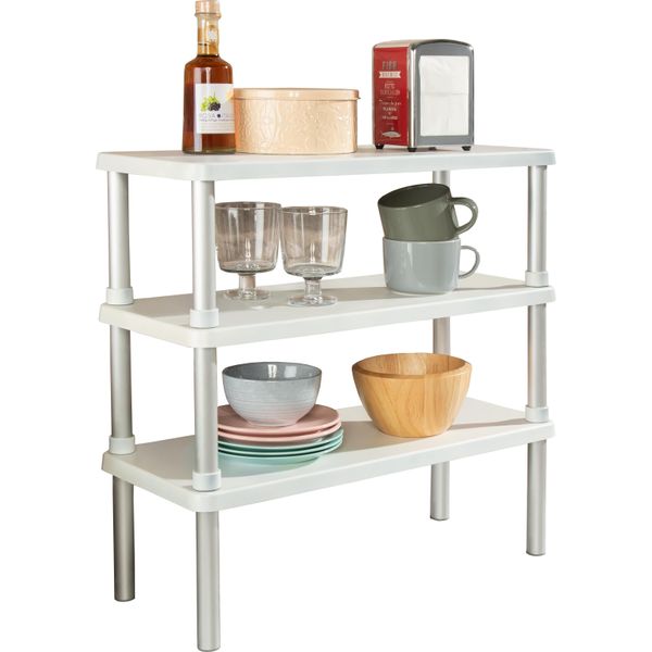 KüChenregal Ruco, Grau (Alu, Weiß), B:55Cm H:55Cm T:23,5Cm, Aluminium, Regale, Mit 3 Etagen, Aluminium/Kunststoff-image