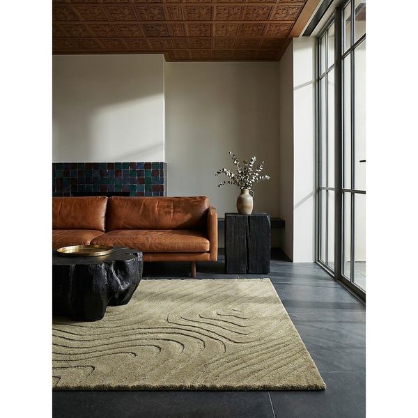 Wollteppich Abstrakt OlivegrüN 200 X 290 Cm - Leven Kadima Design-image