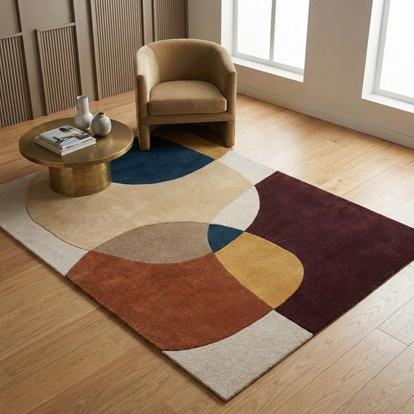 Wollteppich Abstrakt Lila-Bunt 160 X 230 Cm - Aire Kadima Design-image