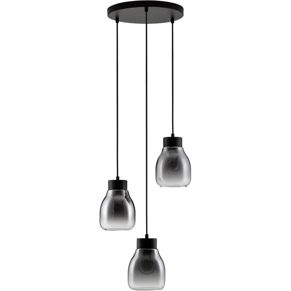 Nova Luce Pendelleuchte "Blacu", Grau (Schwarz), 3, H: 120Cm, 1 Stk., Leuchten, Pendelleuchte-image