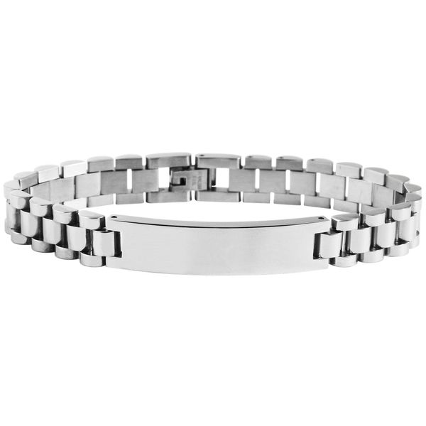 Gliederarmband Adelia´S "Unisex Armband – Gliederarmband Aus Edelstahl 21 Cm", Silber, ArmbäNder, Damen, 21Cm, Edelstahl, Gliederarmband, Ideal Als Geschenk – Dezent Und Elegant-image