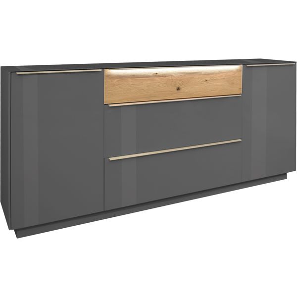 Sideboard MÄUsbacher "Nova", Anthrazit, B:214Cm H:92Cm T:42Cm, Sideboards, Sideboard, Sideboard, Bht 214/92/42 Cm, Inkl. Griffbeleuchtung, TüRdäMpfung-image