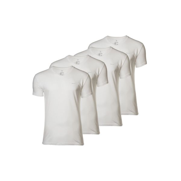 T-Shirt Gant "T-Shirt V-NECK T-SHIRT 4-PACK 4Er Pack", Herren, Gr. L, Weiß, Obermaterial: 100% Baumwolle Co., Shirts T-Shirt-image