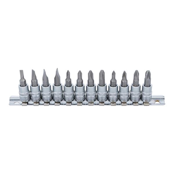 BGS Bit-Einsatz-Satz Antrieb Innenvierkant 6,3 Mm (1/4") Schlitz, Kreuzschlitz Ph, Kreuzschlitz PZ 12-Tlg. ; BGS Technic (2163)-image