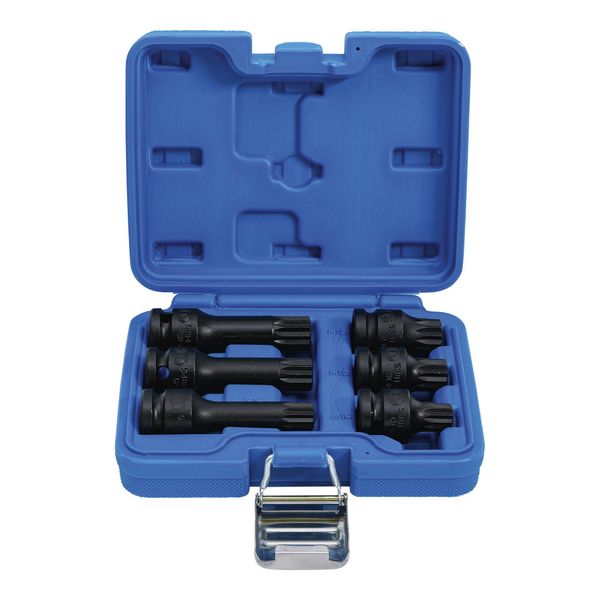 Bgs Kraft-Bit-Einsatz-Satz Antrieb Innenvierkant 12,5 Mm Innenvielzahn (FüR Xzn) M14 - M18 6-Tlg. ; Bgs Technic (5380)-image