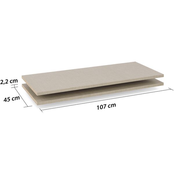 Einlegeboden Rauch "ZubehöR FüR Rauch-SchwebetüRenschräNke Blue", Beige (Leinenoptik Hell), B:107Cm H:1,6Cm T:45Cm, Holzwerkstoff, EinlegeböDen, Einlegeboden, 2Er-Set Breite 107 Cm, Tiefe 45 Cm-image