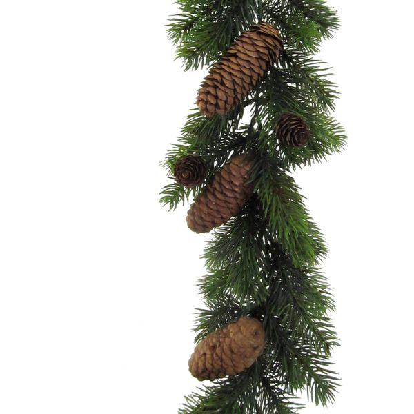 Winterliche Kunstpflanze Creativ Deco "Weihnachtsdeko, Weihnachtsgirlande", GrüN, L:180Cm, Kunststoff, Kunstpflanzen, Weihnachtsgirlande, Girlande Mit Zapfen, LäNge 180 Cm-image
