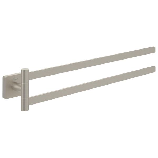 Villeroy & Boch Handtuchhalter Zweiarmig Elements - Striking 50X432X82Mm Brushed Nickel Matt TVA15202500064-image