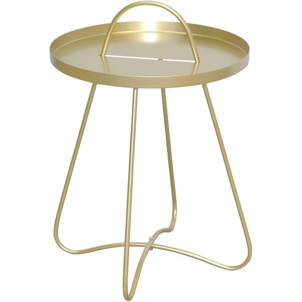 Beistelltisch, Gold (Goldfarben, Goldfarben, Goldfarben), B:40Cm H:57Cm T:40Cm, Hofmann Living AND More, Tische, Beistelltisch, Metallplatte-image