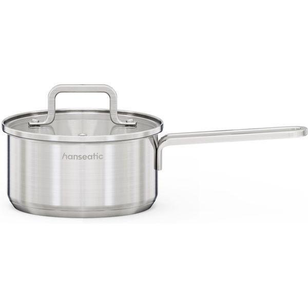 Kasserolle Hanseatic "Daily", Silber (Silberfarben), H:8Cm Ø:16Cm, TöPfe, Kasserolle, Handfreundliche Griffe, Literskala, Glasdeckel, Induktion-image